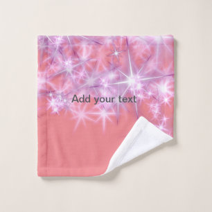 Simple sky blue glitter sparkle stars add your tex bath towel set
