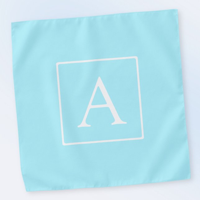 Simple Sky Blue Monogram Bandana (Creator Uploaded)