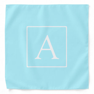 Simple Sky Blue Monogram Bandana