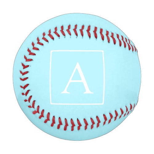 Simple Sky Blue Monogram Baseball