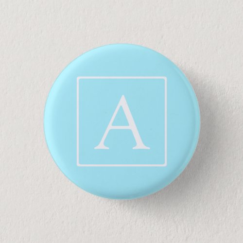Simple Sky Blue Monogram Button