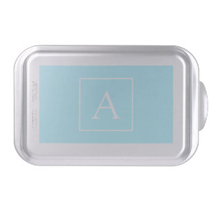 Simple Sky Blue Monogram Cake Pan