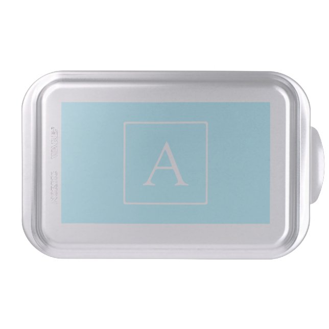 Simple Sky Blue Monogram Cake Pan (Front)