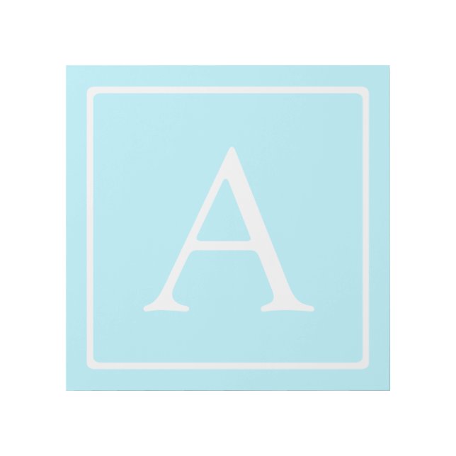 Simple Sky Blue Monogram Gallery Wrap (Front)