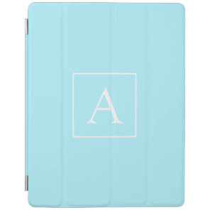 Simple Sky Blue Monogram iPad Smart Cover