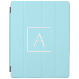 Simple Sky Blue Monogram iPad Smart Cover