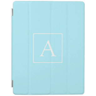 Simple Sky Blue Monogram iPad Smart Cover