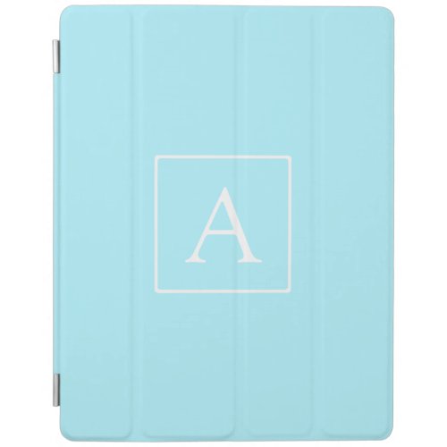 Simple Sky Blue Monogram iPad Smart Cover