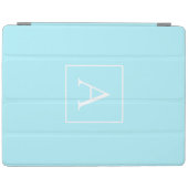 Simple Sky Blue Monogram iPad Smart Cover (Horizontal)