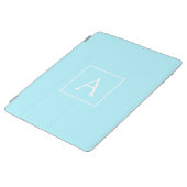 Simple Sky Blue Monogram iPad Smart Cover (Side)