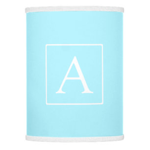 Simple Sky Blue Monogram Lamp Shade