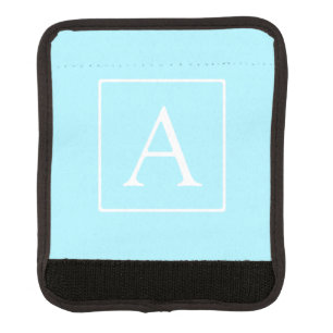 Simple Sky Blue Monogram Luggage Handle Wrap