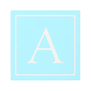 Simple Sky Blue Monogram Metal Print