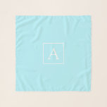Simple Sky Blue Monogram Scarf<br><div class="desc">Thank you for your purchase!</div>
