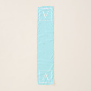 Simple Sky Blue Monogram Scarf
