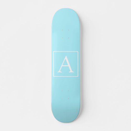 Simple Sky Blue Monogram Skateboard