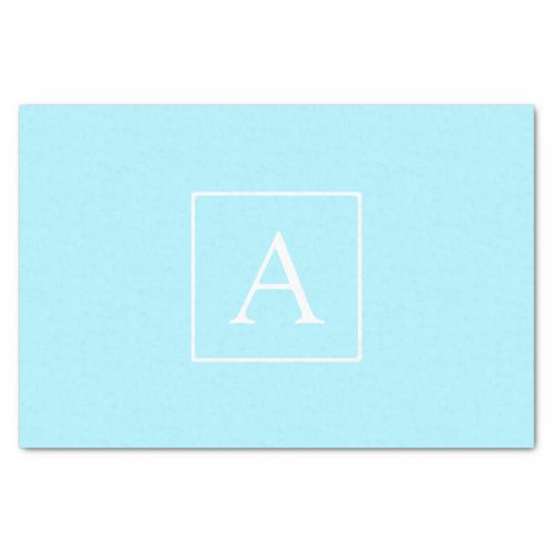 Simple Sky Blue Monogram Tissue Paper