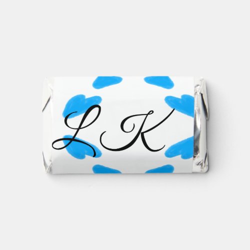 Simple sky blue watercolor add your monogram name  hersheys miniatures