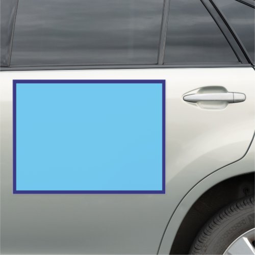 Simple Sky Blue with Dark Blue Border Car Magnet