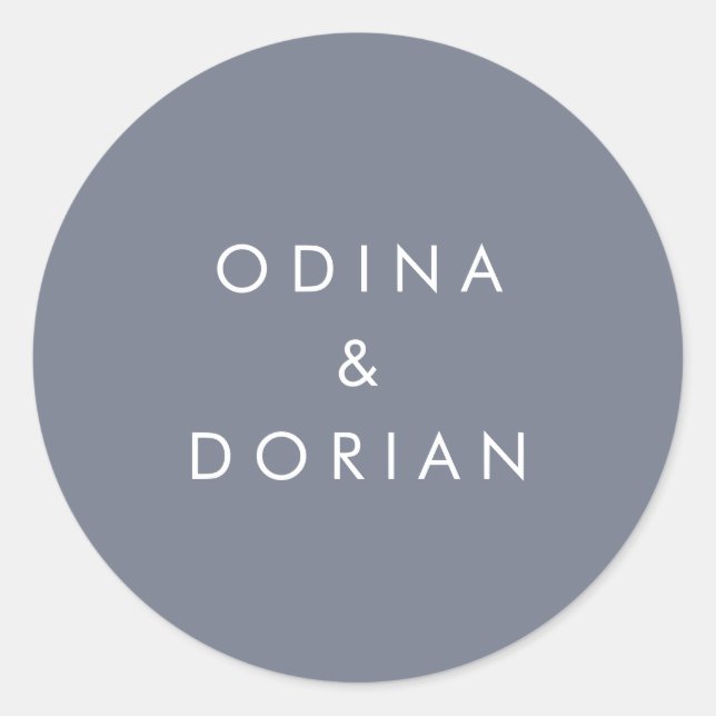 Simple Slate Blue Gray Wedding Envelope Seals (Front)