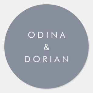 Simple Slate Blue Gray Wedding Envelope Seals