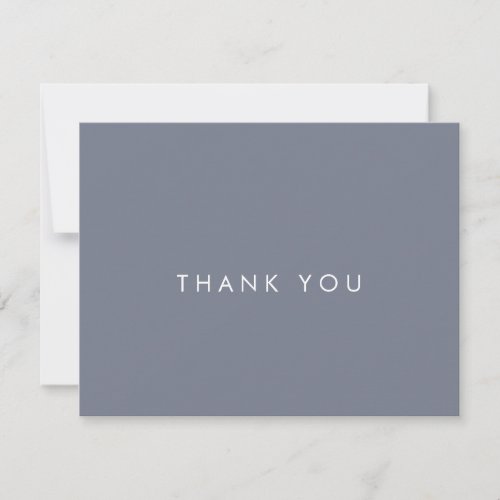 Simple Slate Blue Gray Wedding Thank You Card
