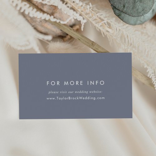 Simple Slate Blue Gray Wedding Website Enclosure Card