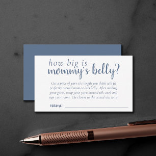 Simple Slate Game Blue How Big is Mommys Belly Enclosure Card