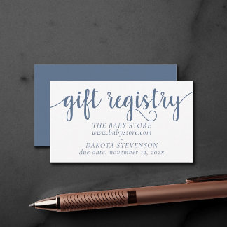Simple Slate Gift Registry | Dusty Blue Any Event Enclosure Card