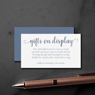 Simple Slate Gifts on Display Dusty Blue Event Enclosure Card