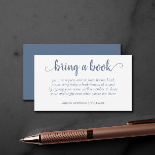 Simple Slate Shower   Dusty Blue Bring a Book Enclosure Card