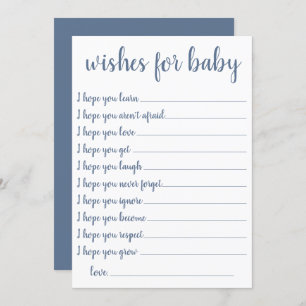 Simple Slate Wishes   Dusty Blue Keepsake Card