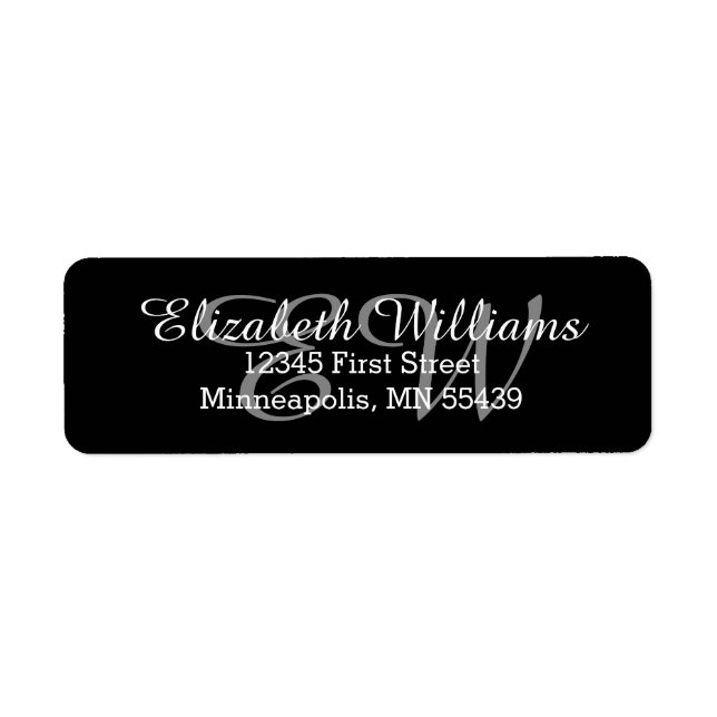 Simple Sleek Back Inital Return Address Labels (Front)