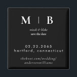 Simple Sleek Monogram B/W Wedding Save the Date II Magnet<br><div class="desc">Contemporary Black and White Monogram Wedding Save the Date Magnet.  Larger Print than original.</div>