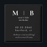 Simple Sleek Monogram B/W Wedding Save the Date Magnet<br><div class="desc">Contemporary Black and White Monogram Wedding Save the Date Magnet.  Simple.</div>