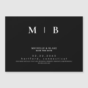 Simple & Sleek Monogram Wedding Save the Date  Magnetic Invitation