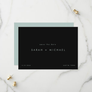 Simple & Sleek Seafoam & Black Save the Date