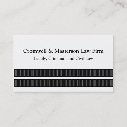 Simple Sleek Stripes Business Card, Black