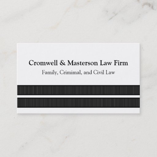 Customizable Simple Sleek Stripes Business Card, Black