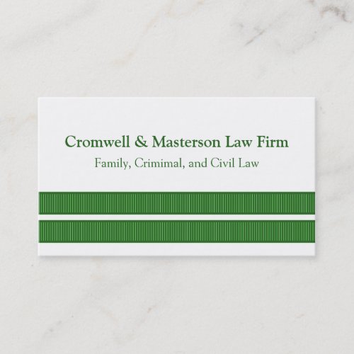 Simple Sleek Stripes Business Card, Green