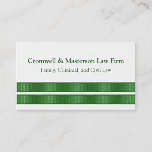 Customizable Simple Sleek Stripes Business Card, Green