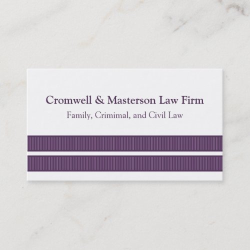 Simple Sleek Stripes Business Card, Purple