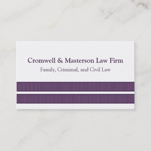 Customizable Simple Sleek Stripes Business Card, Purple