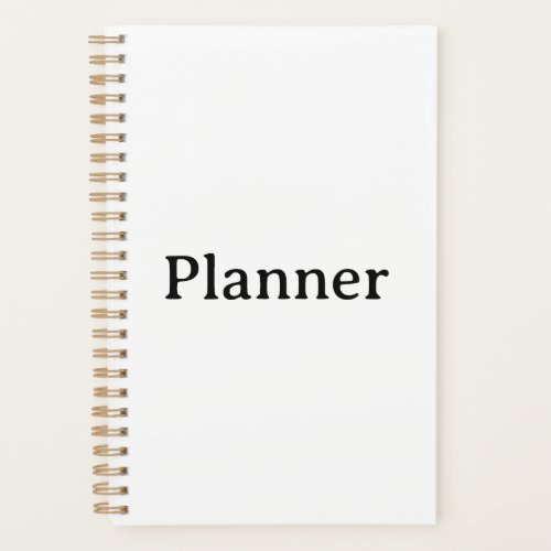 Simple Small 5.5" x 8.5" Hard Cover, Gold Spiral Planner