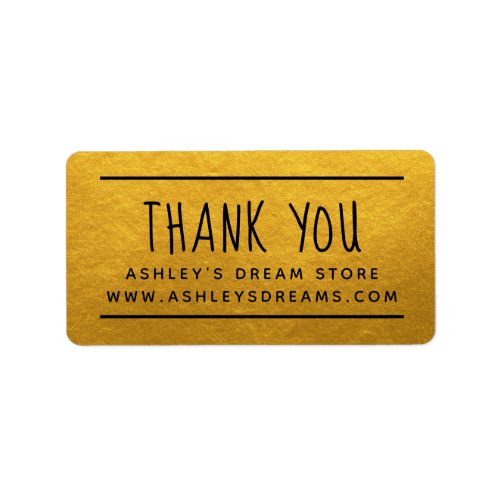 Simple Small Business Gold Thank You Sticker