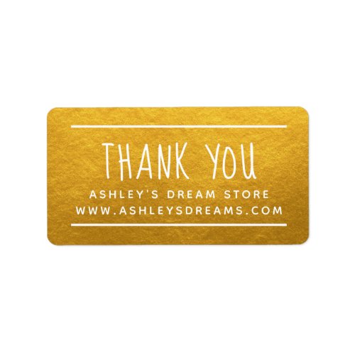 Simple Small Business Gold Thank You Sticker
