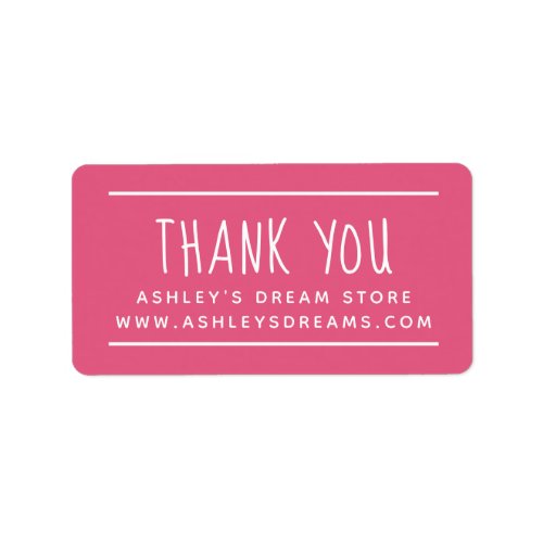 Simple Small Business Hot Pink Thank You Sticker