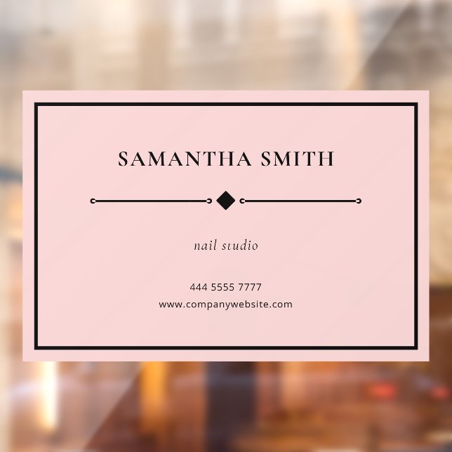 Simple Small Business Name Nail Studio Salon Pink Window Cling (Sheet 2)