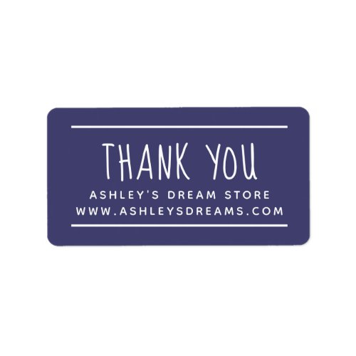 Simple Small Business Navy Blue Thank You Sticker