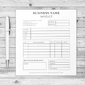 Simple Small Business Sales Client Invoice Notepad 